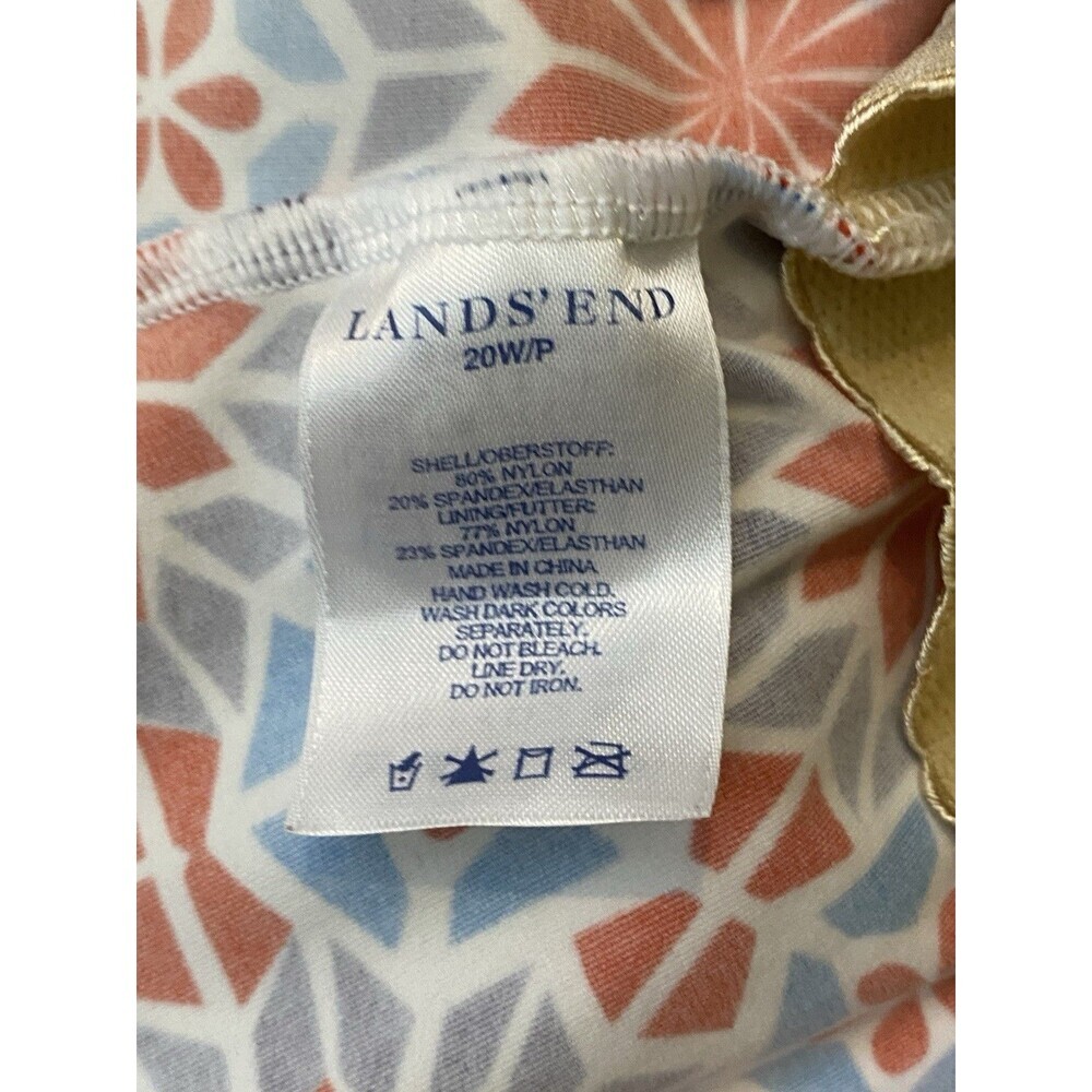 Lands End Tankini Top Geometric 90’s Style Size 20W Petite - Picture 3 of 11